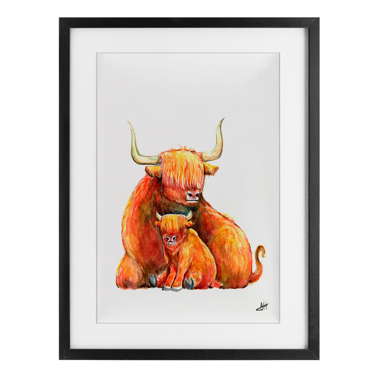 Stupell Industries Yakety Yak Cattle Framed Print Under Glass, design by Marc Allante
